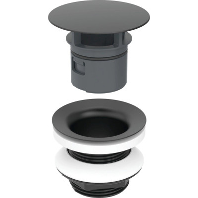 Сливной клапан GEBERIT 152.080.14.1 со свободным стоком, L=8 см, черный матовый